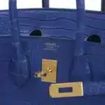 Hermès 2024 Birkin 25 Bleu Royal Matte Porosus Crocodile Gold Hardware