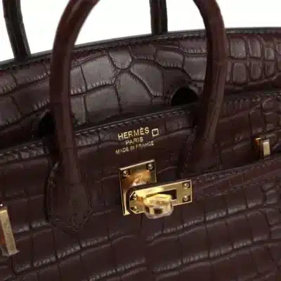 Hermès Birkin 20 Sellier Havane Matte Alligator logo1