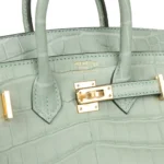 Hermès Birkin 20 Sellier Vert D'eau Matte Alligator Gold Hardware