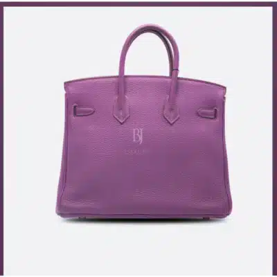 Hermès Kelly 35 Sellier Violet Shiny Porosus Crocodile Palladium Hardware