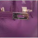 Hermès Kelly 35 Sellier Violet Shiny Porosus Crocodile Palladium Hardware