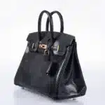 Hermès Birkin 25 Black Niloticus Lizard Gold Hardware