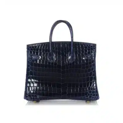 Hermès Birkin 25 Bleu Saphir Lissé Niloticus Crocodile Gold Hardware