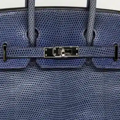 Hermès Birkin 25 Brighton Blue Niloticus Lizard detail3