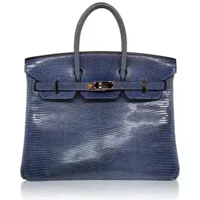 Hermès Birkin 25 Brighton Blue Niloticus Lizard Palladium Hardware