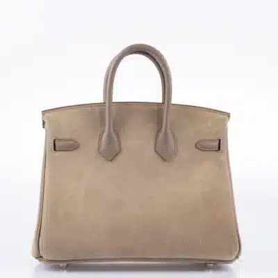 Hermès Limited Edition Birkin 25 Gris Caillou & Etoupe Swift Grizzly Palladium Hardware