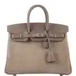 Hermès Limited Edition Birkin 25 Gris Caillou & Etoupe Swift Grizzly Palladium Hardware