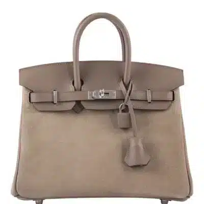 Hermès Limited Edition Birkin 25 Gris Caillou & Etoupe Swift Grizzly Palladium Hardware