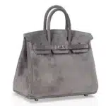 Hermès Birkin 25 Gris Fume Doblis Suede Palladium Hardware