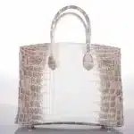 Hermès Rare Collectible Birkin 25 Himalayan White Crocodile Palladium Hardware