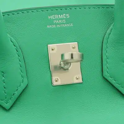 Hermès Birkin 25 Mint Y Engraved Swift logo1