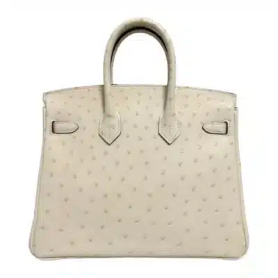 Hermès Birkin 25 Nata/White/Beige Ostrich Gold Hardware