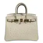 Hermès Birkin 25 Nata/White/Beige Ostrich Gold Hardware