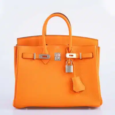 Hermès Birkin 25 Orange Minium Togo Palladium Front2