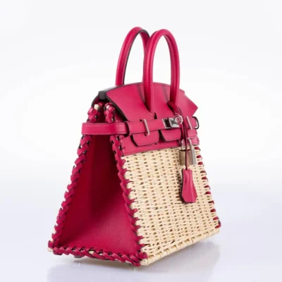 Hermès Birkin 25 Picnic Framboise Swift & Osier Wicker Palladium Hardware