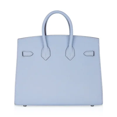 Hermès Birkin 25 Sellier Blue Brume Epsom Palladium Hardware