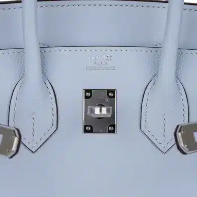 Hermès Birkin 25 Sellier Blue Brume Epsom logo1