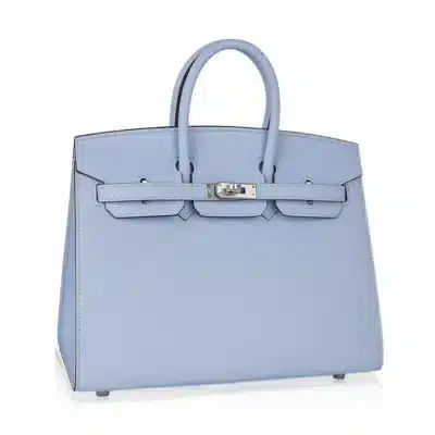 Hermès Birkin 25 Sellier Blue Brume Epsom Palladium Hardware