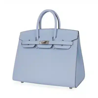 Hermès Birkin 25 Sellier Blue Brume Epsom Palladium Hardware