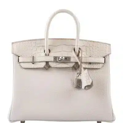 Hermès Birkin 25 Touch Beton Matte Alligator Mississippiensis & Togo Palladium Hardware