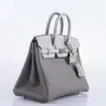 Hermès Birkin 25 Touch Gris Meyer And Gris Cement Matte Alligator Mississippiensis & Togo Palladium Hardware