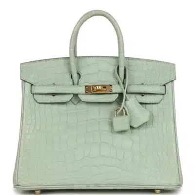 Hermès Birkin 25 Vert D'Eau Matte Alligator Mississippiensis Gold Hardware