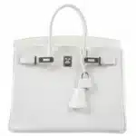 Hermès Birkin 25 White Epsom Palladium Hardware