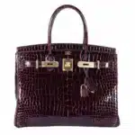 Hermès Birkin 30 Bordeaux Porosus Crocodile Gold Hardware