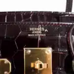 Hermès Birkin 30 Bordeaux Porosus Crocodile Gold Hardware