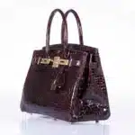 Hermès Birkin 30 Bordeaux Porosus Crocodile Gold Hardware