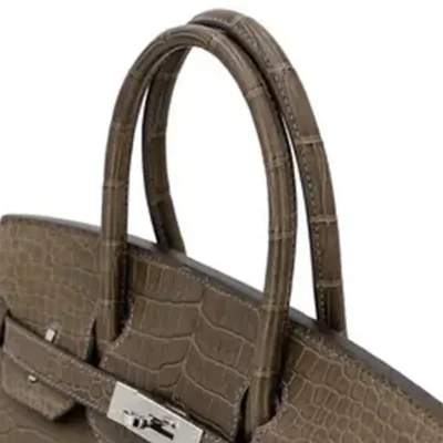 Hermès Birkin 30 Gris Elephant Shiny Niloticus Crocodile Palladium Hardware