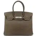 Hermès Birkin 30 Gris Elephant Shiny Niloticus Crocodile Palladium Hardware