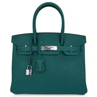 Hermès Birkin 30 Malachite Emerald Toned Clemence Palladium Hardware