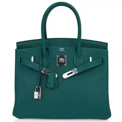 Hermès Birkin 30 Malachite Emerald Toned Clemence Palladium Hardware