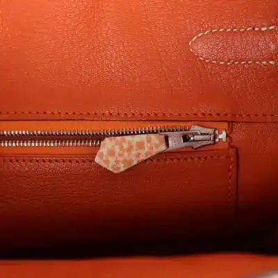 Hermès Birkin 30 Orange Dalmatian Buffalo Palladium Hardware