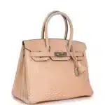 Hermès Birkin 30 Orange Dalmatian Buffalo Palladium Hardware