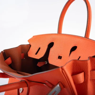 Hermès Birkin 30 Orange Poppy and Blush Clemence Palladium Hardware