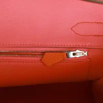 Hermès Birkin 30 Orange Poppy and Blush Clemence Palladium Hardware