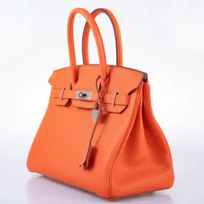 Hermès Birkin 30 Orange Poppy and Blush Clemence Palladium Hardware