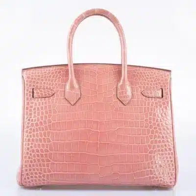 Hermès Birkin 30 Rose Indiennes Shiny Porosus Crocodile Palladium Hardware