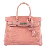 Hermès Birkin 30 Rose Indiennes Shiny Porosus Crocodile Palladium Hardware