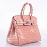 Hermès Birkin 30 Rose Indiennes Shiny Porosus Crocodile Palladium Hardware