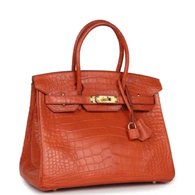 Hermès Birkin 30 Sanguine Matte Alligator Mississippiensis Gold Hardware