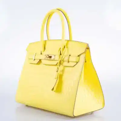 Hermès Birkin 30 Sellier Jaune Citron Matte Niloticus Crocodile Gold Hardware