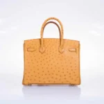 Hermès Rare Collectible Birkin 30 Tabac Camel Ostrich Gold Hardware