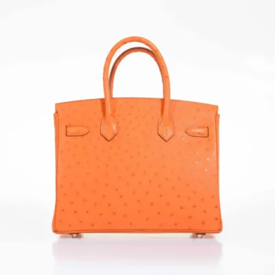 Hermès Birkin 30 Tangerine Ostrich Palladium Hardware