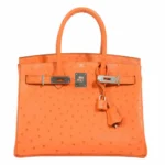 Hermès Birkin 30 Tangerine Ostrich Palladium Hardware