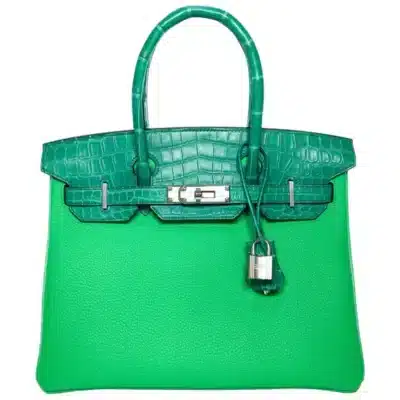 Hermès Birkin 30 Touch Vert Jade/Vert Comics Shiny Niloticus Crocodile & Togo Palladium Hardware