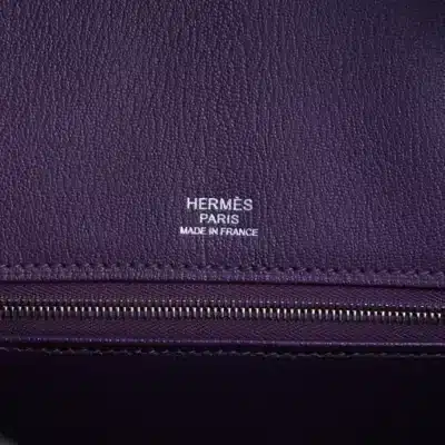 Hermès HSS Guilles Birkin 30 Tri-Color Violine Blue De Malt And Marron Ostrich Palladium Hardware