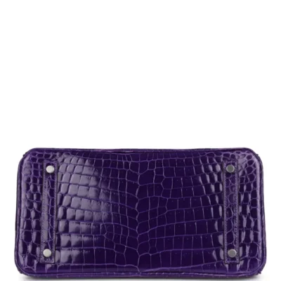 Hermès Birkin 30 Ultraviolet Shiny Niloticus Crocodile Palladium Hardware